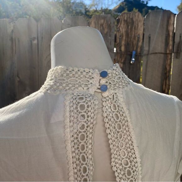 n/nicholas Lace-Trim Long-Sleeve Pintuck Blouse size 4 - Picture 10 of 13